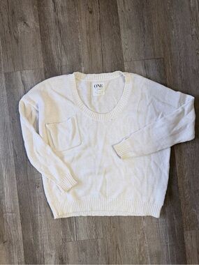 ONE TEASPOON White Knit Pocket Sweater